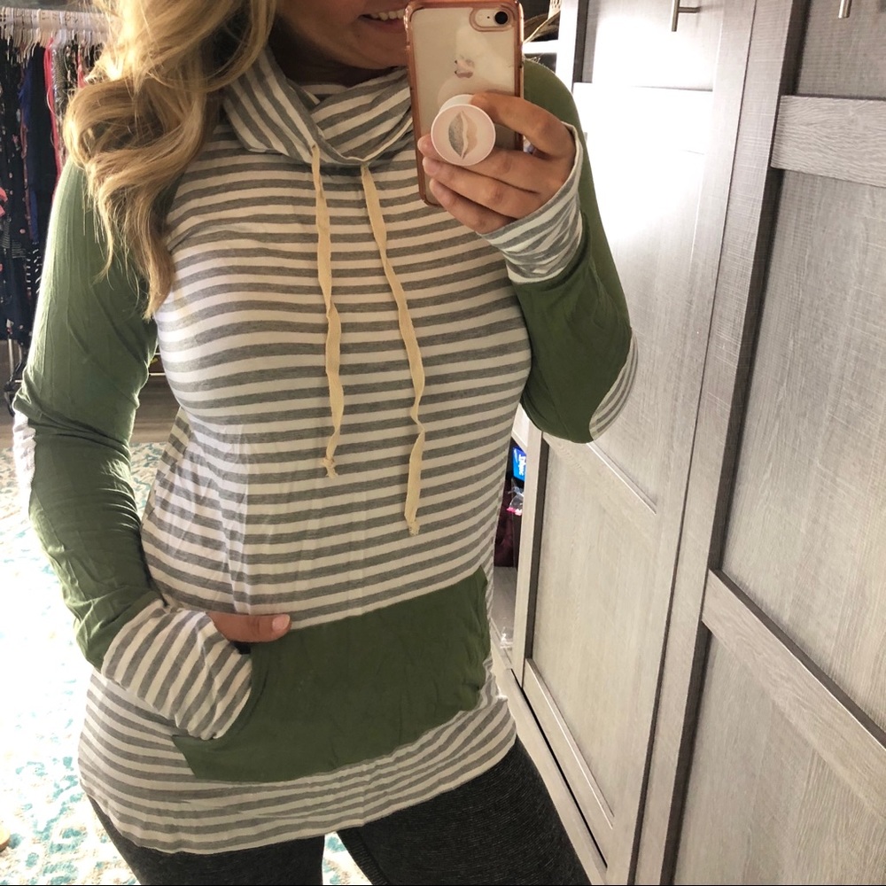 Last 1! XL striped thumbhole top - purple - Picture 5 of 6
